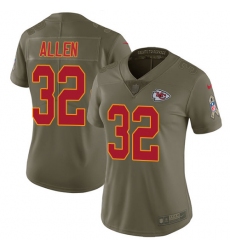 Women's Nike Kansas City Chiefs #32 Marcus Allen Limited Olive 2017 Salute to Service NFL Jersey