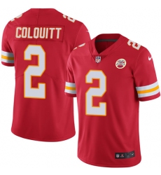 Youth Nike Kansas City Chiefs #2 Dustin Colquitt Red Team Color Vapor Untouchable Limited Player NFL Jersey