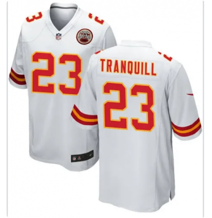 Men's Kansas City Chiefs #23 Drue Tranquill Nike White Limited Stitched Jersey