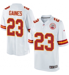 Youth Nike Kansas City Chiefs #23 Phillip Gaines White Vapor Untouchable Limited Player NFL Jersey