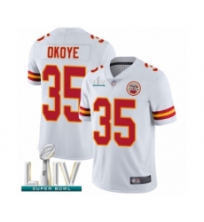 Men's Kansas City Chiefs #35 Christian Okoye White Vapor Untouchable Limited Player Super Bowl LIV Bound Football Jersey