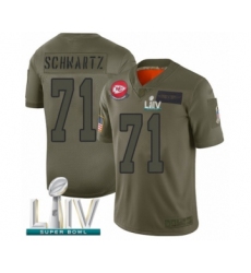 Men's Kansas City Chiefs #71 Mitchell Schwartz Limited Olive 2019 Salute to Service Super Bowl LIV Bound Football Jersey