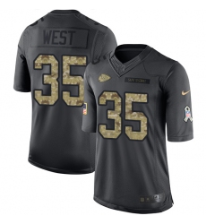 Men's Nike Kansas City Chiefs #35 Charcandrick West Limited Black 2016 Salute to Service NFL Jersey