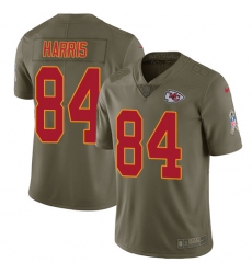Men's Nike Kansas City Chiefs #84 Demetrius Harris Limited Olive 2017 Salute to Service NFL Jersey