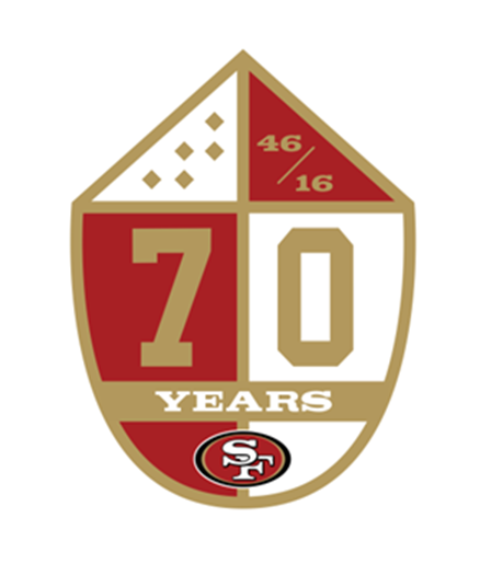 49ers 70th anniversary patch